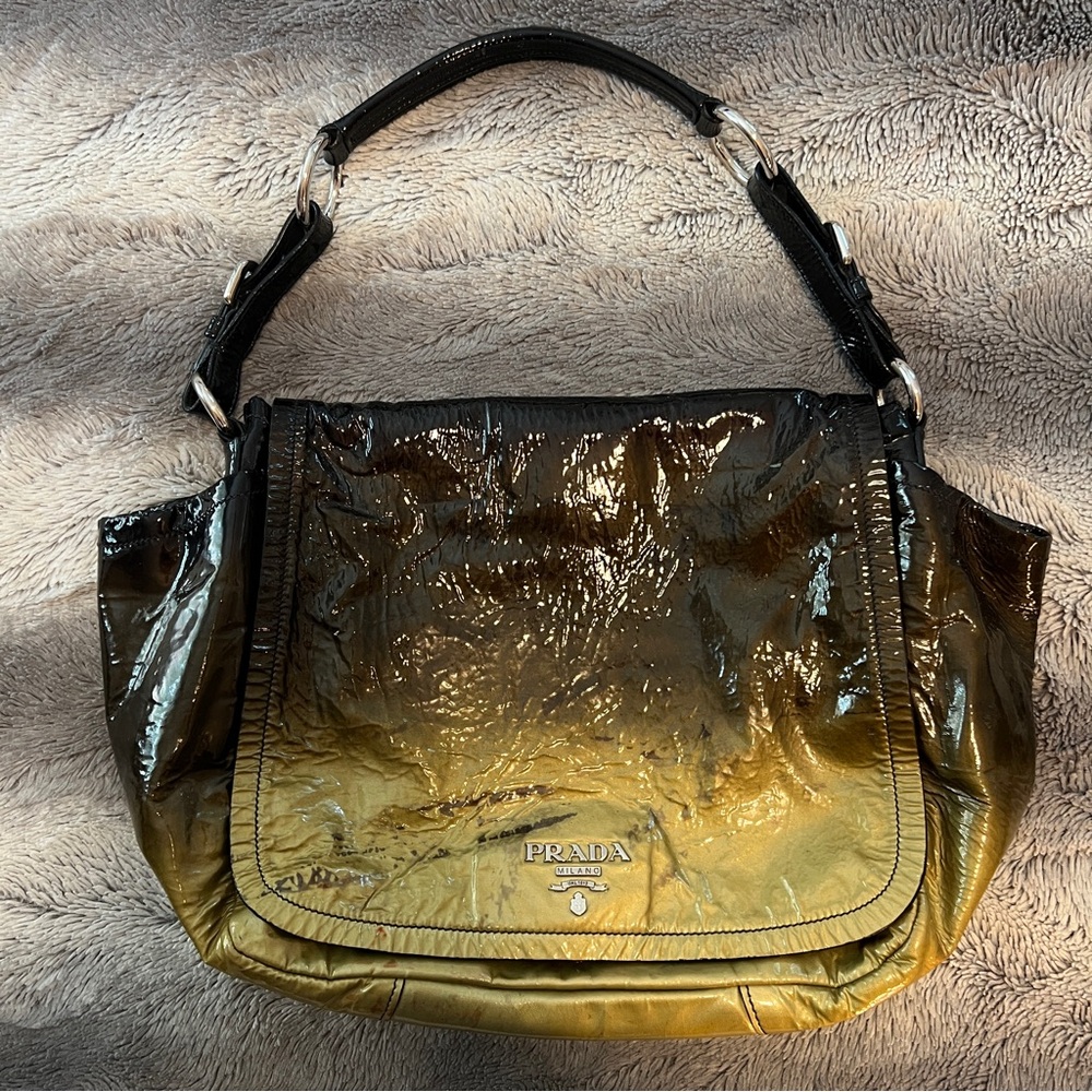 Prada Authentic Patent Leather Shoulder Bag Rare